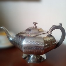 British Antique Silver Plate Teapot, 1893-94, Elegant, Good Condition picture