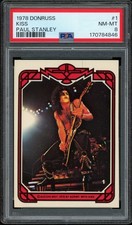 1978 Donruss Kiss Paul Stanley, Card #1, Fresh Slab  PSA 8 picture