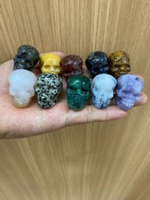 1pc Natural Mixed Quartz hand Carved skull crystal Reiki heal Gift Decor Random picture