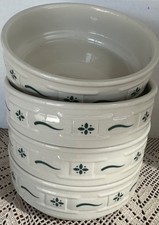 Longaberger Green Pottery Soup/Cereal Bowl (4) picture