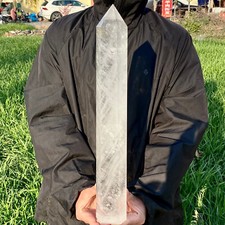 7.62LB Large Natural Clear Quartz Obelisk Crystal Energy Tower Point Reiki Heali picture