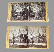 2 Antique Independence Hall Philadelphia Stereoviews James Cremer PA c1870s picture