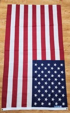 American Flag Vintage Annin 50 Star Polyester Cotton 34” x 61” Brass Grommets  picture