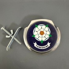 Yorkshire 1 Car Grille Badge - FREE FIXINGS - Stainless Shield Resin Centre picture