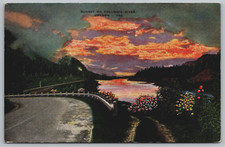 Postcard Sunset On Columbia River Oregon Unposted picture