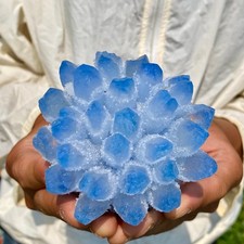 404G New find blue Phantom Quartz Crystal Cluster mineral samples picture