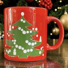 Vintage Waechtersbach Christmas Tree Mug Red Germany Coffee Cup 12oz Excellent picture