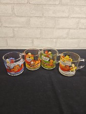 Set Of 4 1978-1980 McDonald’s Clear Garfield And Odie Mug Vintage 3.5” Tall picture