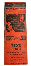 TED'S PLACE Matchbook Matchcover - APPLETON, WISCONSIN picture