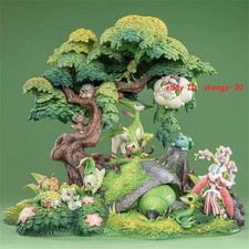 H35CM Chikorita Statue Painted Figure GK Anime Model Collectibles Box Xmas Gift picture