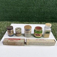 vintage medicine bottles 7 Piece Lot Mentholatum McKessons Rexall picture