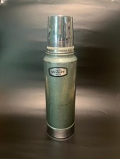 Vintage Stanley Aladdin Green Vacuum Bottle Thermos Cup and Cap 1 Qt USA Made picture