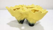 Vintage McCoy Rare triple tulip bulb pottery planter Yellow green 1950s picture