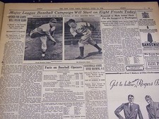 1936 APRIL 14 NEW YORK TIMES - BASEBALL SEASON OPENS - NT 4042 picture