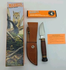 New Marbles USA Trailcraft Stacked Buffalo Leather Knife 8