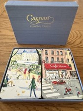 Vintage Caspari Double Deck Playing Cards Paris Scenes Corbasson Complete Set picture