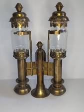Vtg PENCO Brass Double Railway Carriage Lamp Sconce Candle Holder  picture