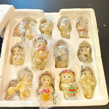 Dreamsicles Christmas Cherub Angel Resin Hanging Ornament Set 12pc C1089 picture
