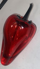 Crystal Glass Hand Blown Red Pepper murano style Heavy paperweight Figurine picture