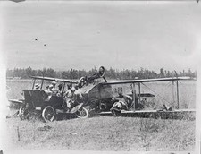 Very unusual plane and auto smashup 1916 Historic Old Photo picture