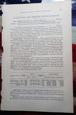 1873 Train Report BURLINGTON & MISSOURI RIVER RAILROAD Red Oak Plattsmouth Iowa picture