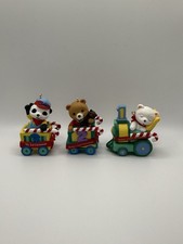 Hallmark Lot Of 3 Baby’s First Second Third Christmas Train Ornaments 1999-2000 picture