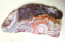 Flower of the Peach Lace agate 4.15 oz   banding pattern eyes Self Standing picture