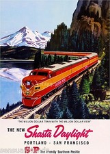 Southern Pacific Railroad Shasta Daylight AD Poster SP Portland Train 8x11 picture