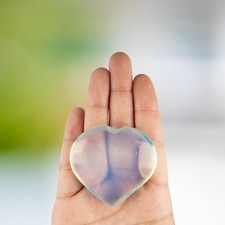 Opalite Heart Shape Crystal Palm Stone, Polished Stone, Spiritual Gift picture