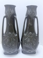 Antique Art Nouveau Fairy Vase Pair Signed by Jean Garnier, French picture