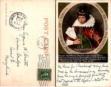 Vintage RARE Postcard Rebecka Daughter Prince Jonathan - Pocahontas posted 1906 picture