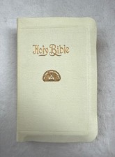 VINTAGE 1929 HOLY BIBLE - RAINBOW BIBLE - ORDER OF RAINBOW FOR GIRLS, BY HOLMAN. picture