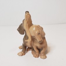 Bing And Grondahl Dachshund Dog Pair Figurine Denmark B&G Vintage Porcelain picture