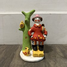 Vintage Russian Dymkovo Folk Art Pottery Clay Toy~ Bird In Cactus Figure picture