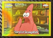 2025 Topps Chrome SpongeBob SquarePants Careful SpongeBob Gold Refractor /50 #95 picture
