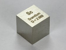 Scandium density cube ultra precision 10.0x10.0x10.0mm - 99.99% purity picture