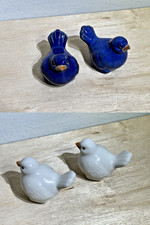 (2) Pair | Vintage Stuck Vogel Ceramic Birds | Blue/White | NEW w/Tags | Germany picture