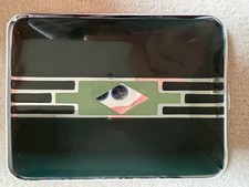 RARE Mint & Dark Green Ronson Art Deco Cigarette Case picture