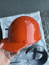 MSA Medium Orange Hard Hat Helmet w/ Suspension & Mine Safety Helmet Liner picture