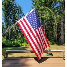 X-Large Vintage American Flag 5'x9' 50 States Embroidered 100% Cotton picture