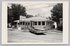 RPPC Crane's Igloo Restaurant 1959 Chevy impala  Phone Booth Forrest IL Postcard picture