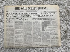 Wall Street Journal September 12 2001 Newspaper 9/11/2011  Issue WSJ picture