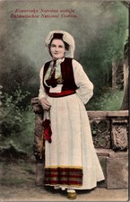 Vintage Postcard Konavle Croatia National Costume Traditional Dress H&B picture