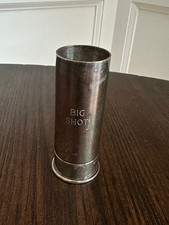 BIG SHOT 2 Oz Jigger Sterling Silver Base Vintage Italy Shotgun Shell Barware picture