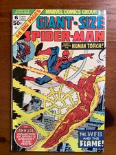 GIANT-SIZE SPIDER-MAN #6 (1975) F/VF Human Torch High Grade Complete MCU picture