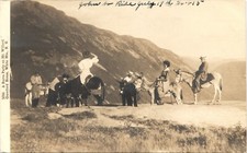 BURRO PARTY mt willard nh real photo postcard rppc new hampshire mule donkeys picture