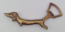 Vintage Solid Brass Bottle Opener Dachshund Dog Handle 4.75