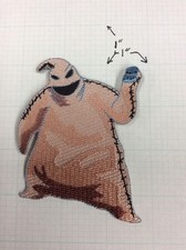 The Nightmare Before Christmas Oogie Boogie Figure Embroidered Patch, NEW UNUSED picture