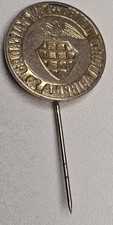Vtg Croatian Fraternal Union of America Stick Pin Gold Tone Eagle Coat of Arms picture