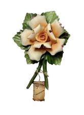 Vintage Capodimonte Napoleon Fabar Porcellane Artistiche Peach Rose Italy *Mint picture